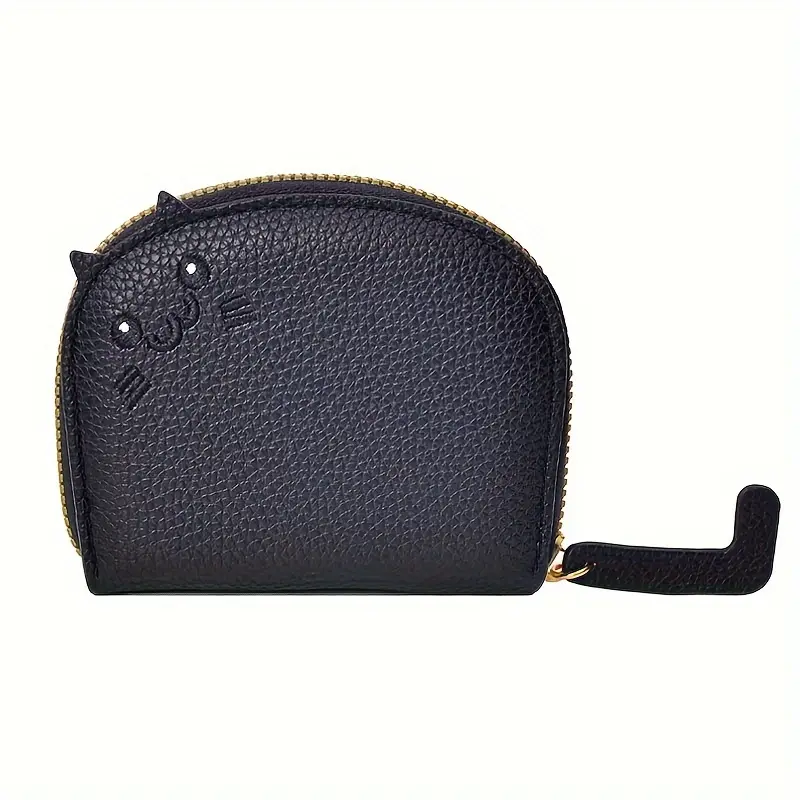 Fashion Cat Shaped Card Holder, Cute Faux Leather Wallet for Women with Coin Pocket & Credit Card Slots