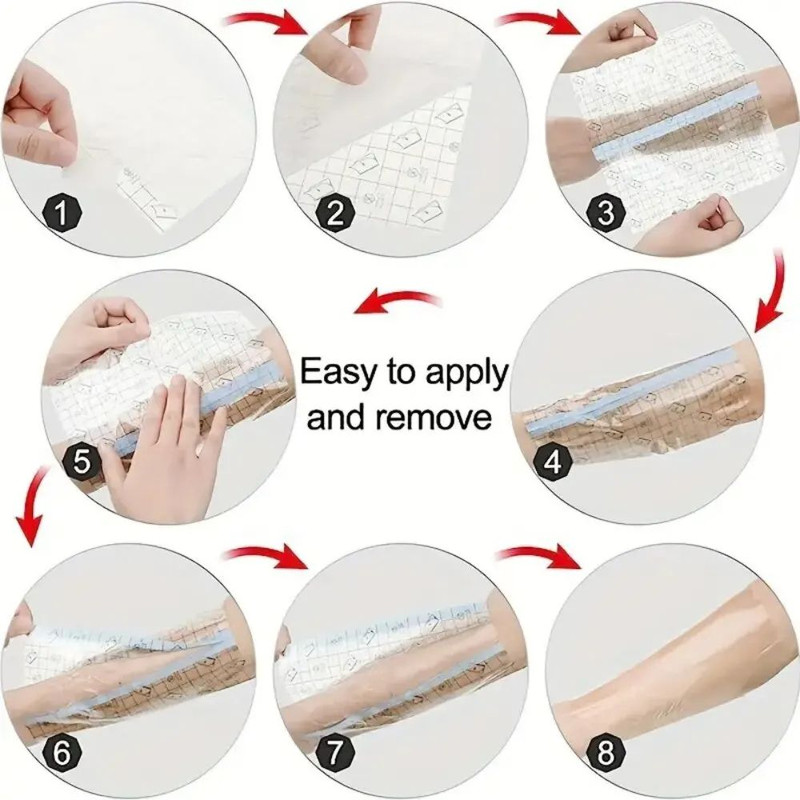 PU Waterproof Bandages Disposable Transparent Stretchable Adhesive Bandages Protect Tattoos Show 1