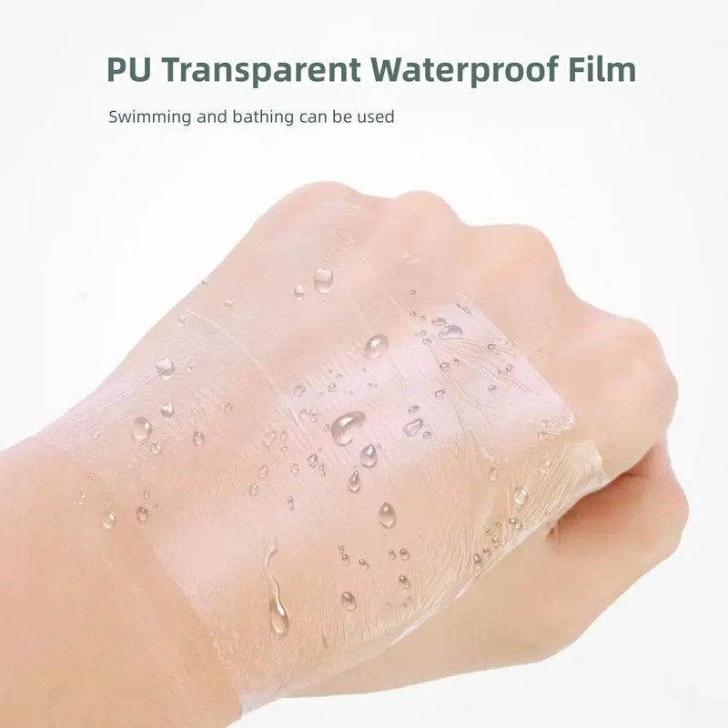 PU Waterproof Bandages Disposable Transparent Stretchable Adhesive Bandages Protect Tattoos Show 2