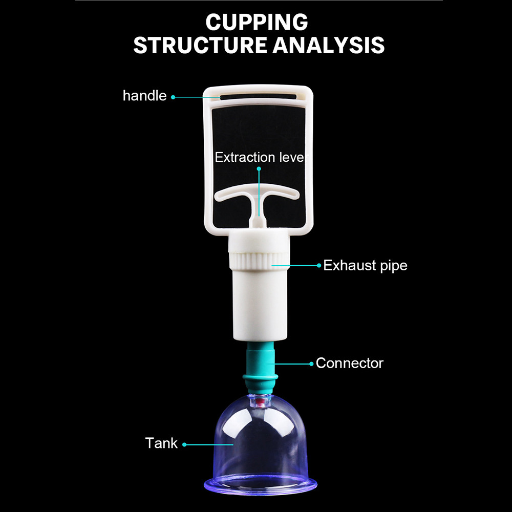 Vacuum Cupping Sets with Pumping Gun Back Massage Body Cup for Detox, Anti-Cellulite & Healthy Care