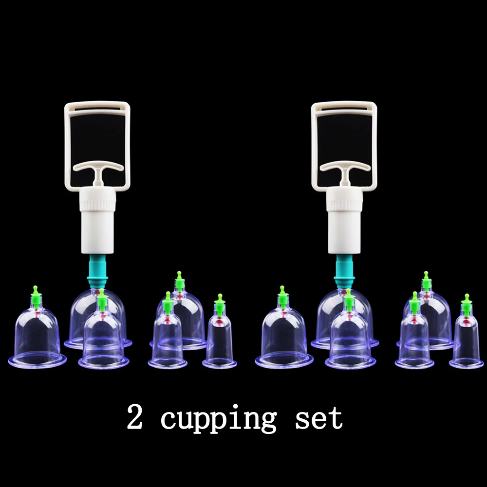Vacuum Cupping Sets with Pumping Gun Back Massage Body Cup for Detox, Anti-Cellulite & Healthy Care