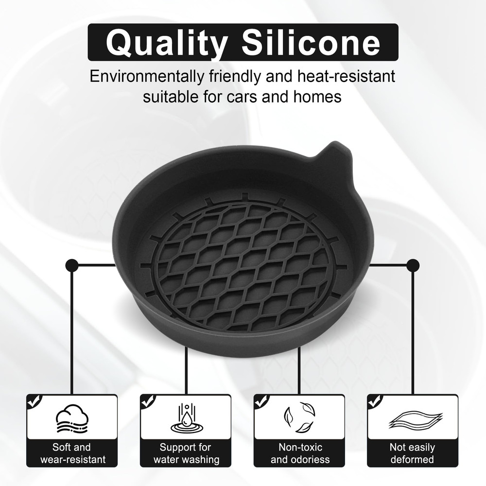 Universal Silicone Car Cup Holder Coaster NonSlip Insert AntiScratch  Silent Cup Pad For Auto Inter 3