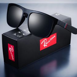 fashion square vintage polarized sunglasses for men and women, retro uv eyewear for driving, fishing and outdoor use
