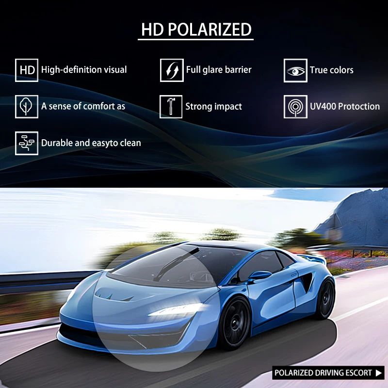 Fashion Square Vintage Polarized Sunglasses For Men And Women Retro UV Eyewear For Driving Fishing  3