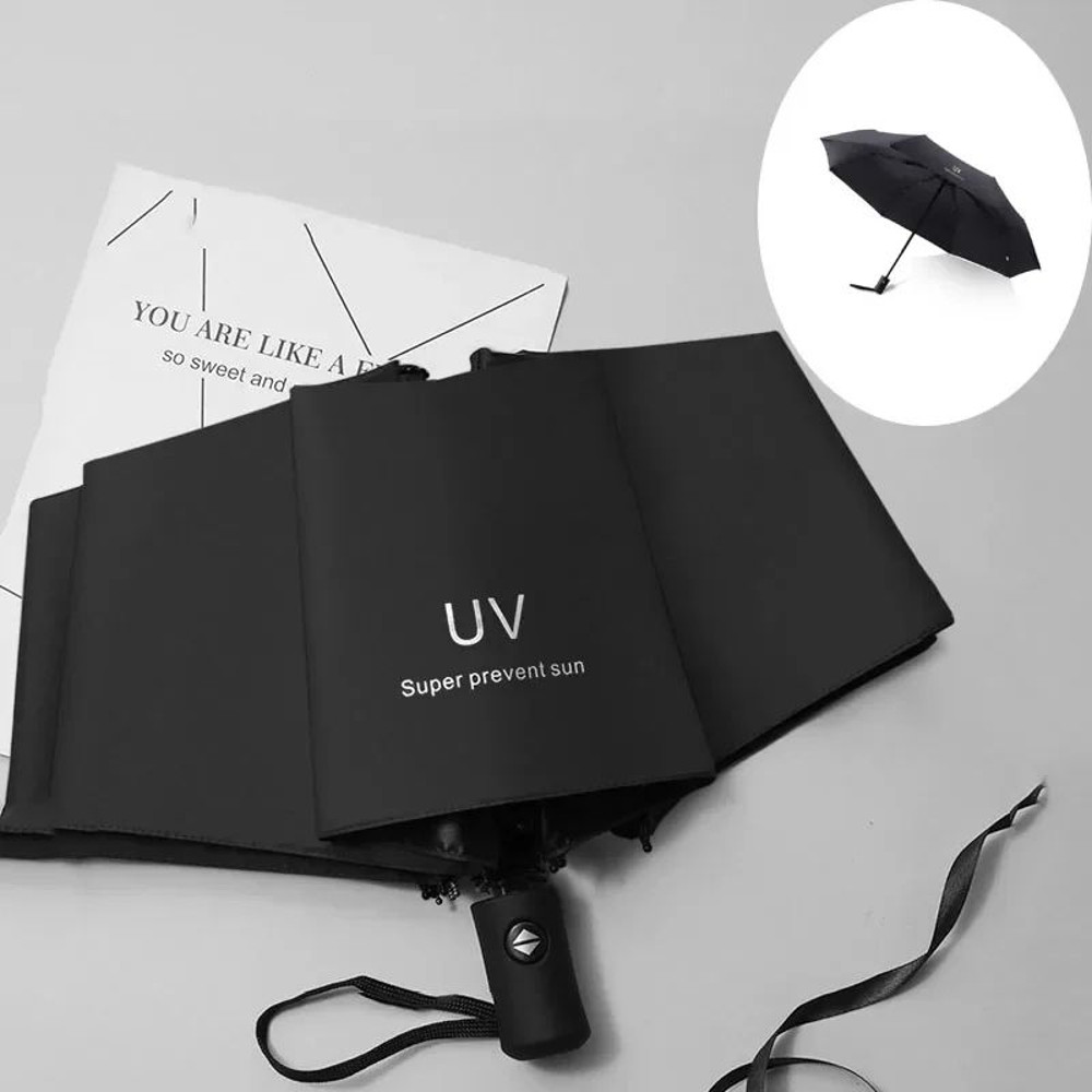 Fashion AntiUV Mini Folding Automatic Umbrella Lightweight Windproof Sun And Rain Parasol For Trave 0