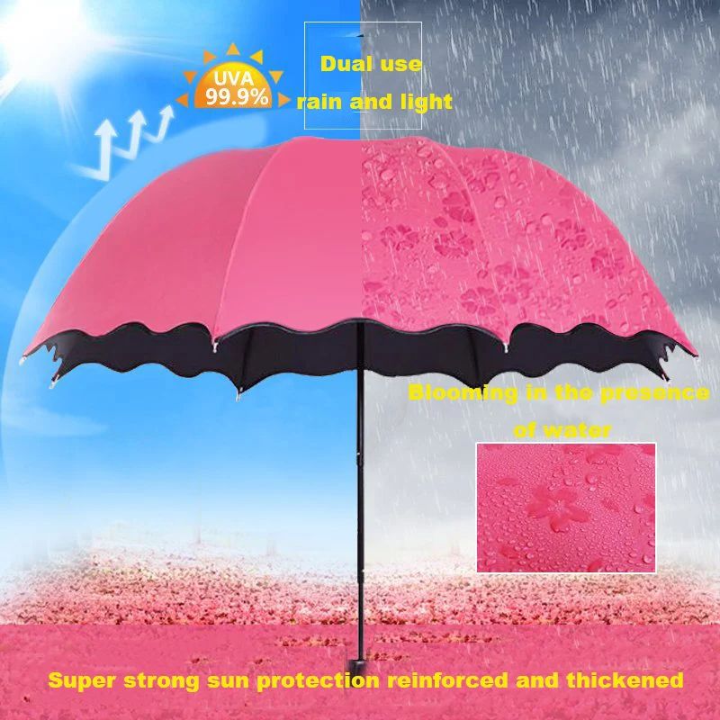 Fashion AntiUV Mini Folding Automatic Umbrella Lightweight Windproof Sun And Rain Parasol For Trave 4