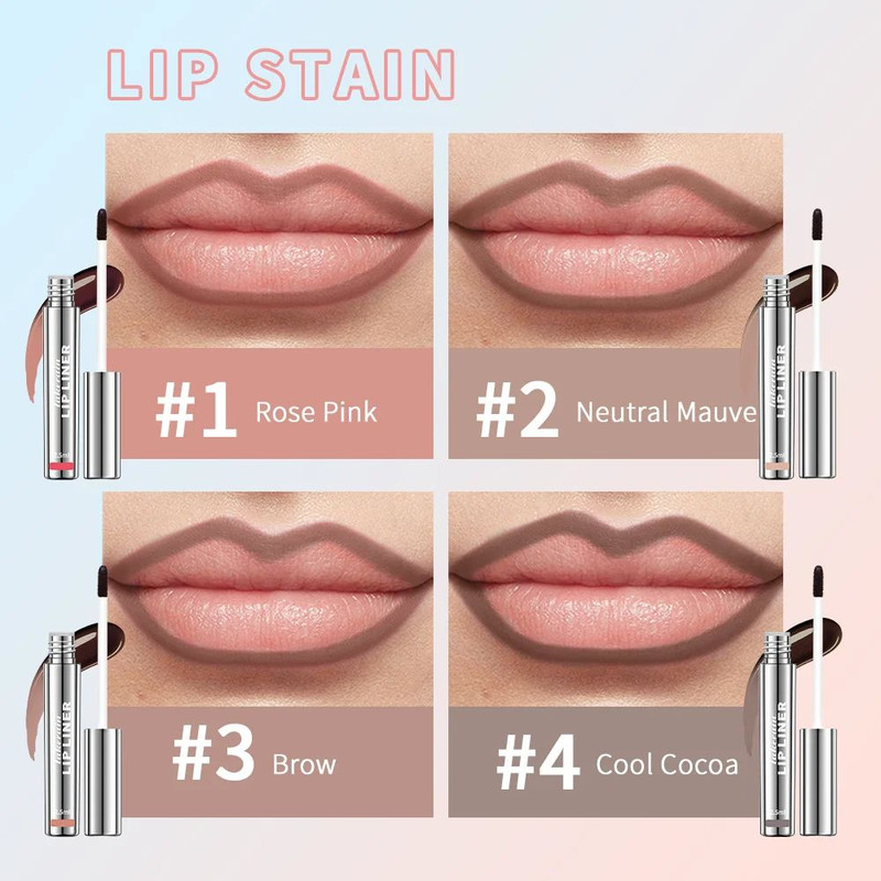Peel Off Lip Liner Waterproof TransferProof Lipstick Tattoo Long Lasting Matte Velvet Lip Tint Set 3