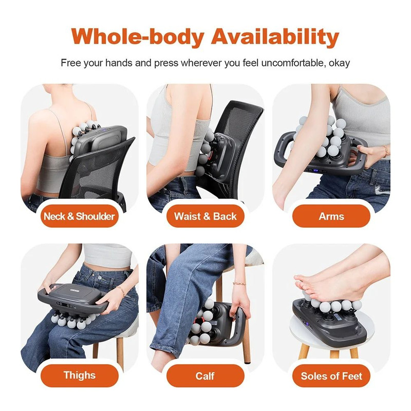 HighFrequency Vibration Fascia Gun Muscle Massage Gun 8 Heads Deep Tissue Neck Shoulder Back Waist