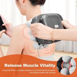 high-frequency vibration fascia gun muscle massage gun, 8 heads, deep tissue neck, shoulder, back & waist massager