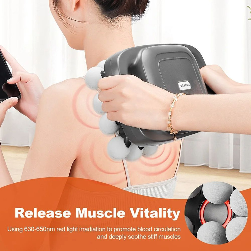 HighFrequency Vibration Fascia Gun Muscle Massage Gun 8 Heads Deep Tissue Neck Shoulder Back Waist
