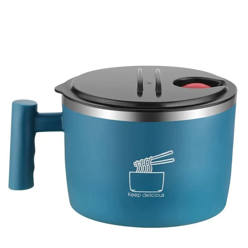 Stainless Steel Bowl With Lid For Instant Noodles Sealed And Portable Drain Bowl For Kitchen Utensi 6
