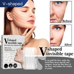thin face sticker invisible face lift patch, v face breathable anti-wrinkle adhesive tape for chin lift & skin care