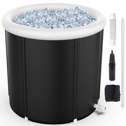 large ice bathtub for athletes, portable ice plunge tub with multiple layered inflatable design for recovery, sports