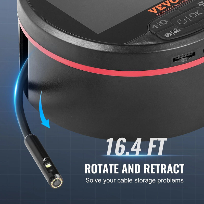 VEVOR Triple Lens Endoscope Camera With IPS Screen Waterproof Inspection Borescope For Automotive P 3