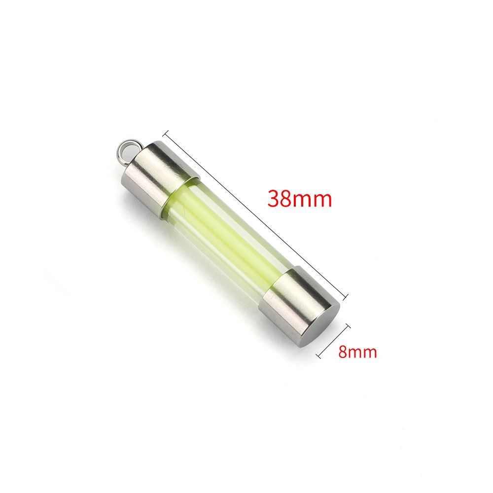 Outdoor Signal Light Luminous Tube Pendant EDC Keychain Durable Stainless Steel Glass Material Lum 5