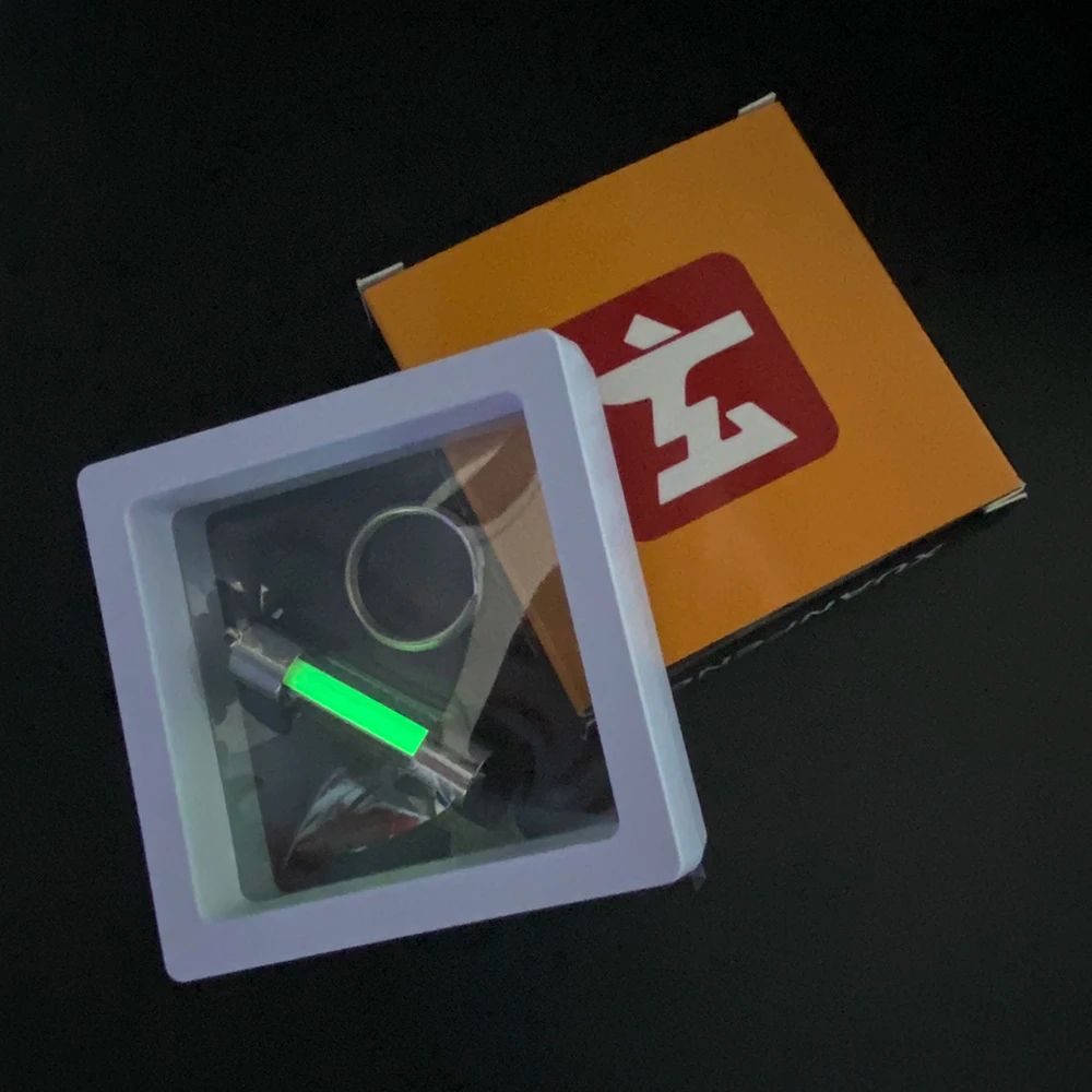 Outdoor Signal Light Luminous Tube Pendant EDC Keychain Durable Stainless Steel Glass Material Lum 6