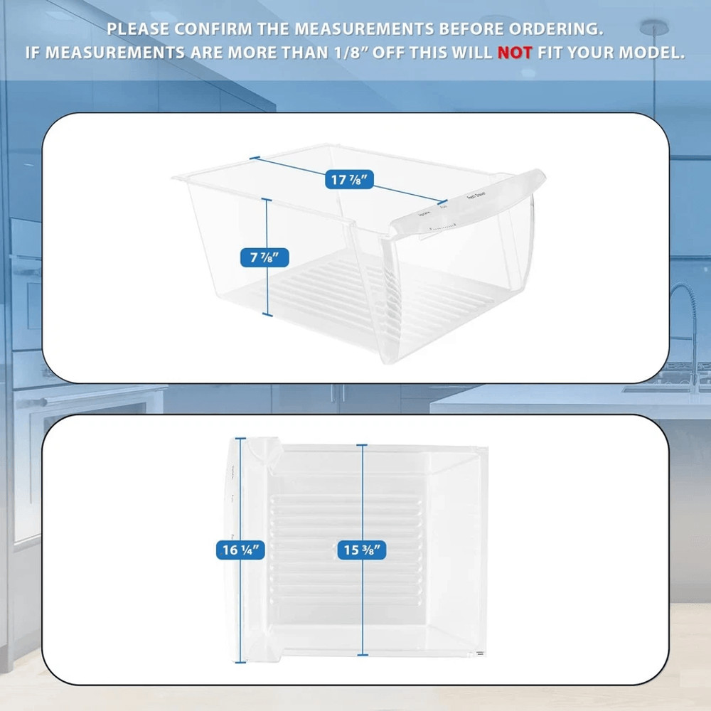 Upper Crisper Pan Compatible With Frigidaire Refrigerator Clear Replacement Drawer 2