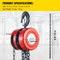 Red Steel Construction Chain Block Lift Chain Hoist Heavy Duty Manual Lifting Tool 5