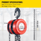 Red Steel Construction Chain Block Lift Chain Hoist Heavy Duty Manual Lifting Tool 5
