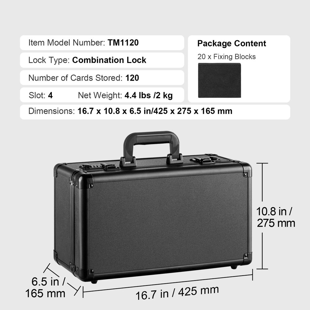 Graded Card Box High Capacity Sports Card Holder With Coded Lock Foam Dividers Protective Aluminum 4