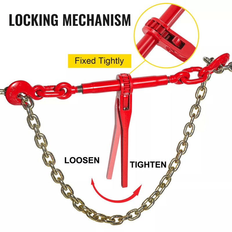 Chain Load Binder Ratchet Heavy Duty Tie Down Hooks 6