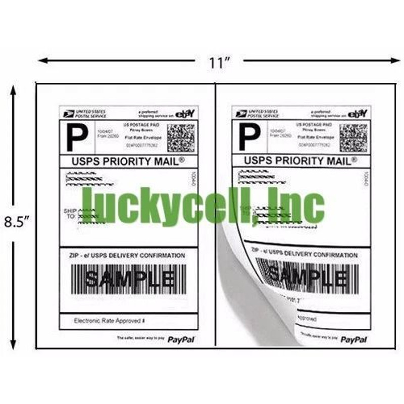 200 Adhesive Shipping Labels 85 X 55 2 Per Sheet Blank White Matte Labels For UPS USPS EBay PayPal  2
