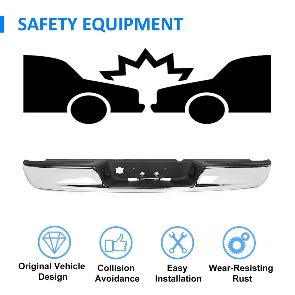 0408 Dodge RAM 1500 2500 3500 HD Chrome Rear Step Bumper Assembly HeavyDuty Steel Replacement 3