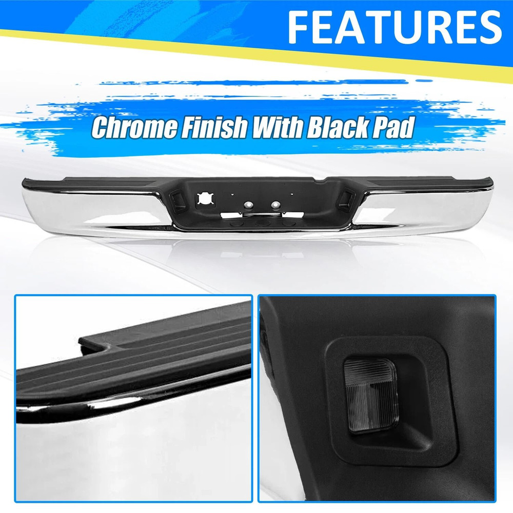 0408 Dodge RAM 1500 2500 3500 HD Chrome Rear Step Bumper Assembly HeavyDuty Steel Replacement 8
