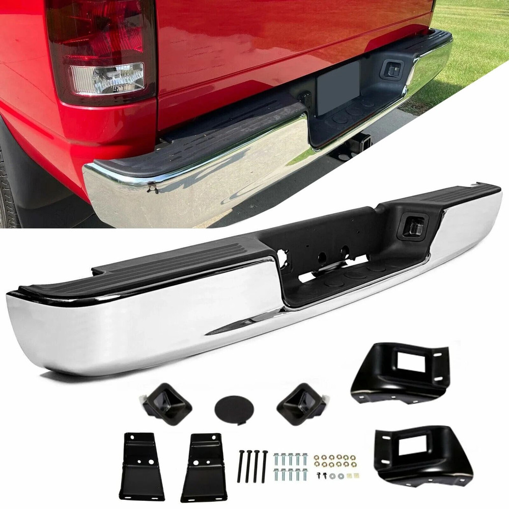 0408 Dodge RAM 1500 2500 3500 HD Chrome Rear Step Bumper Assembly HeavyDuty Steel Replacement 18