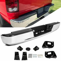 04-08 dodge ram 1500 2500 3500 hd chrome rear step bumper assembly heavy-duty steel replacement