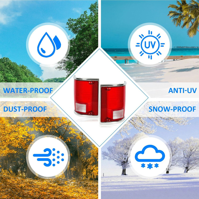 Pair Of HighQuality Tail Lights Taillamps WChrome Bezel For 7391 Chevrolet C10 K10 GMC Sierra Durab 7