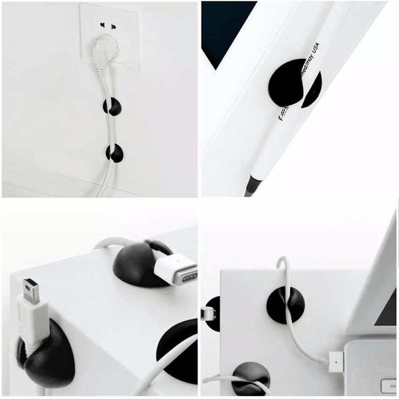Cable Organizer Reel Set Cord Management Clips Wire Holders For Desk Home Travel Cable Control 2