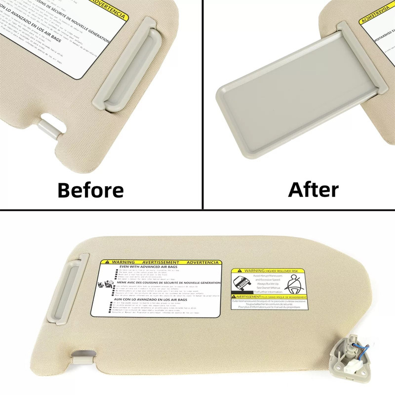 Pair Of Sun Visors With Lamps For Nissan Pathfinder 20142017 Infiniti QX60 2013 JX35 Beige Interio 11