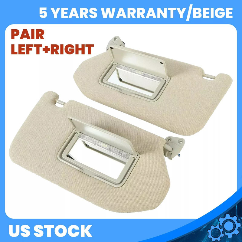 Pair Of Sun Visors With Lamps For Nissan Pathfinder 20142017 Infiniti QX60 2013 JX35 Beige Interio 13