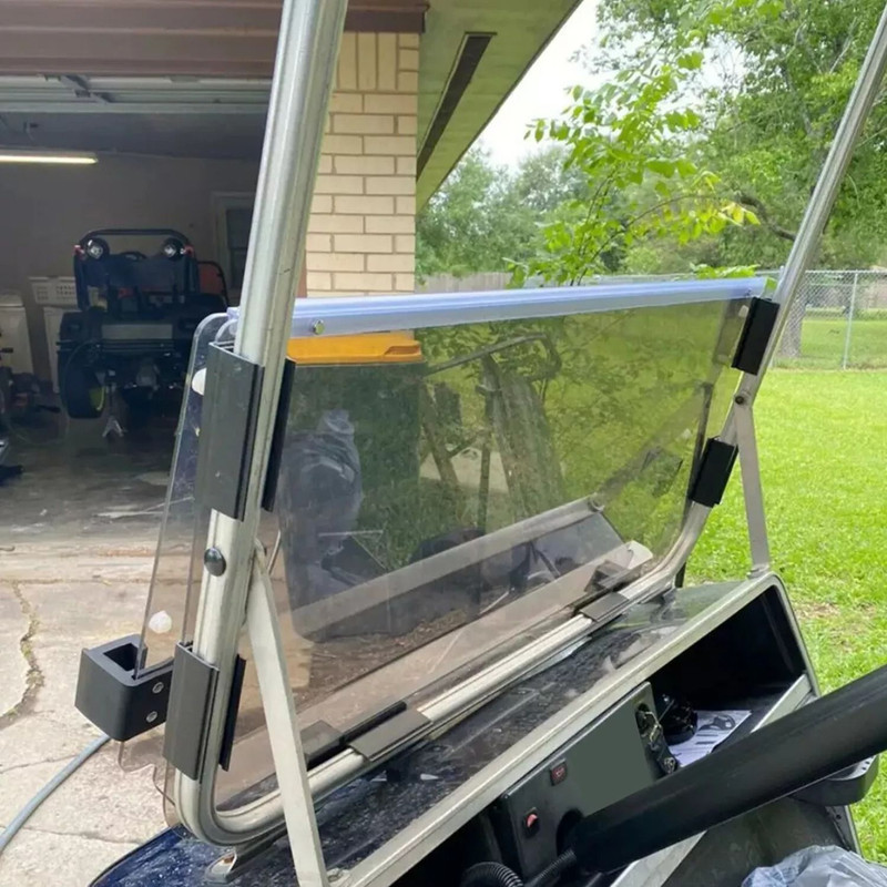 Folding Golf Cart Windshield For Club Car DS 198220005 Tinted PC Windscreen NoDrill Installation 2