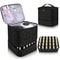 Portable Nail Polish Storage Bag,Multi Function PU Leather Organizer for Travel,Fits 20 Bottles,Essential Oils & Makeup
