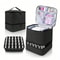 Portable Nail Polish Storage Bag,Multi Function PU Leather Organizer for Travel,Fits 20 Bottles,Essential Oils & Makeup