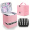 Portable Nail Polish Storage Bag,Multi Function PU Leather Organizer for Travel,Fits 20 Bottles,Essential Oils & Makeup