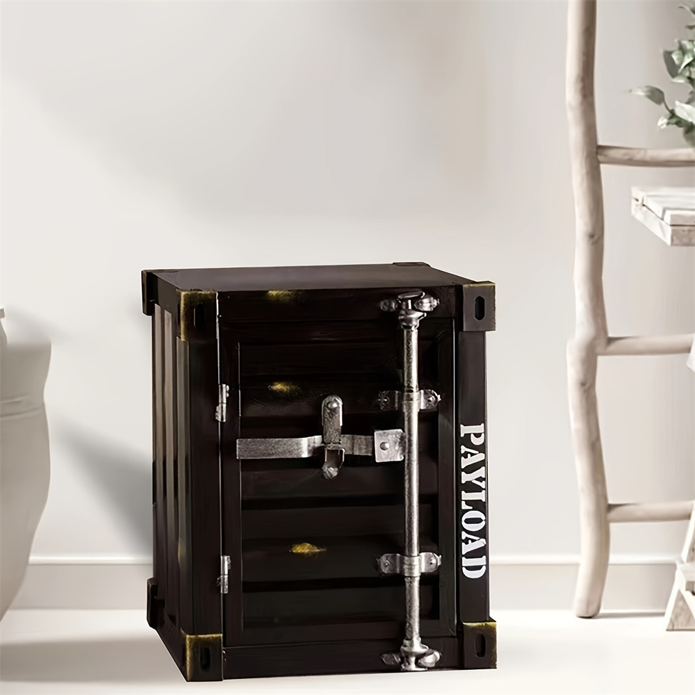 Industrial Style Cabinet Coffee Table  Side Table Iron Creative Bedside Cabinet With Small Storage  0