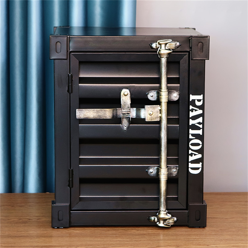 Industrial Style Cabinet Coffee Table  Side Table Iron Creative Bedside Cabinet With Small Storage  1