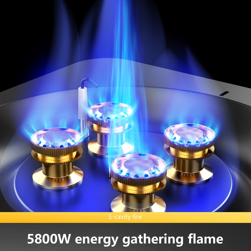 Portable Camping Gas Stove 5800W High Firepower Outdoor Cassette Burner Windproof Design For Picnic 4