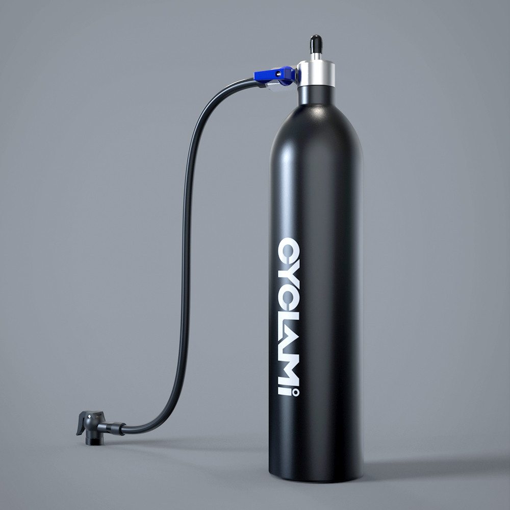 High-Pressure Aluminum Alloy 1.3L MTB Road Inflator Tyre Air Bottle, Tubeless Tire Booster with Valve Gas Cylinder