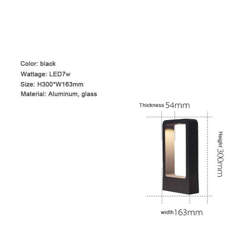 LED Garden Lights Lawn Lamp IP65 Waterproof 7W Modern Aluminum Pillar Light for Outdoor Courtyard & Villa Landscape