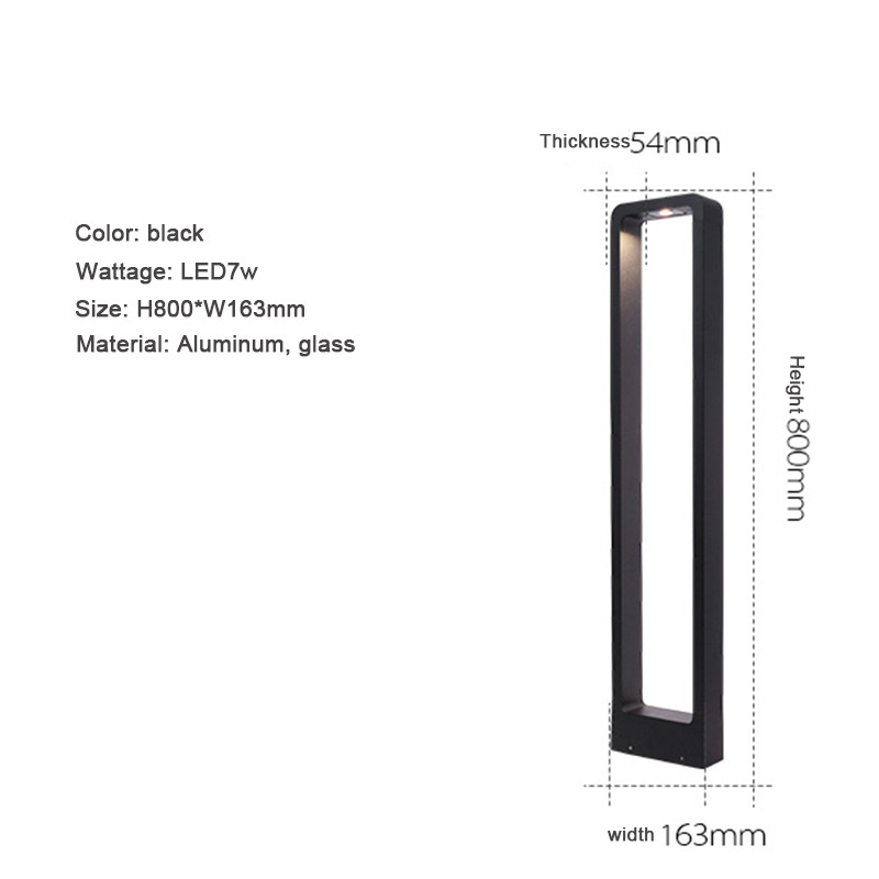 LED Garden Lights Lawn Lamp IP65 Waterproof 7W Modern Aluminum Pillar Light for Outdoor Courtyard & Villa Landscape