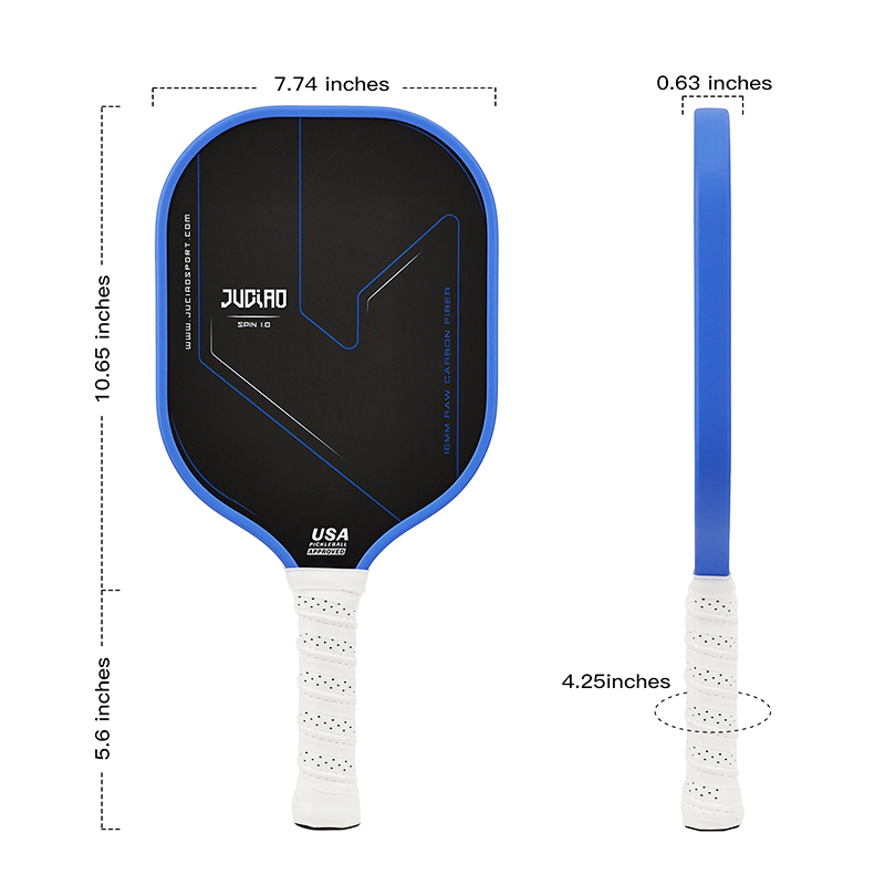 Approved Thermoformed Unibody T700 Raw Carbon Fiber Pickleball Paddle with Textured Surface and Foam Edge