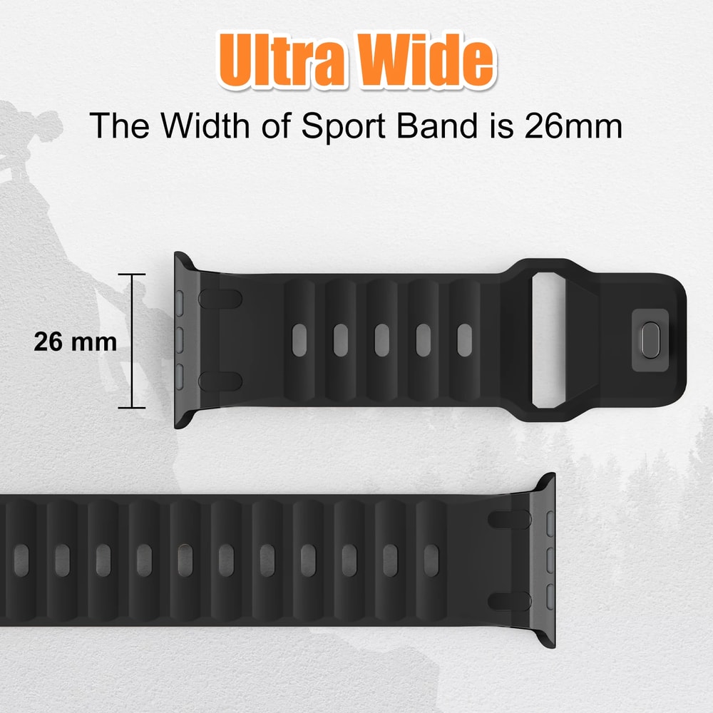 Sport Silicone Strap & Stainless Steel Bracelet for Apple Watch Ultra, Series