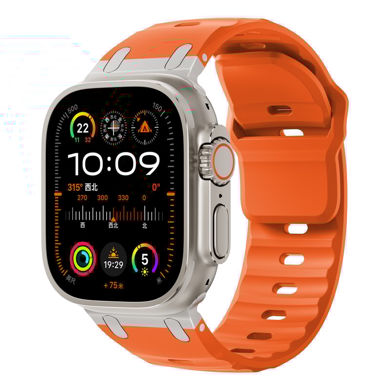 Sport Silicone Strap & Stainless Steel Bracelet for Apple Watch Ultra, Series
