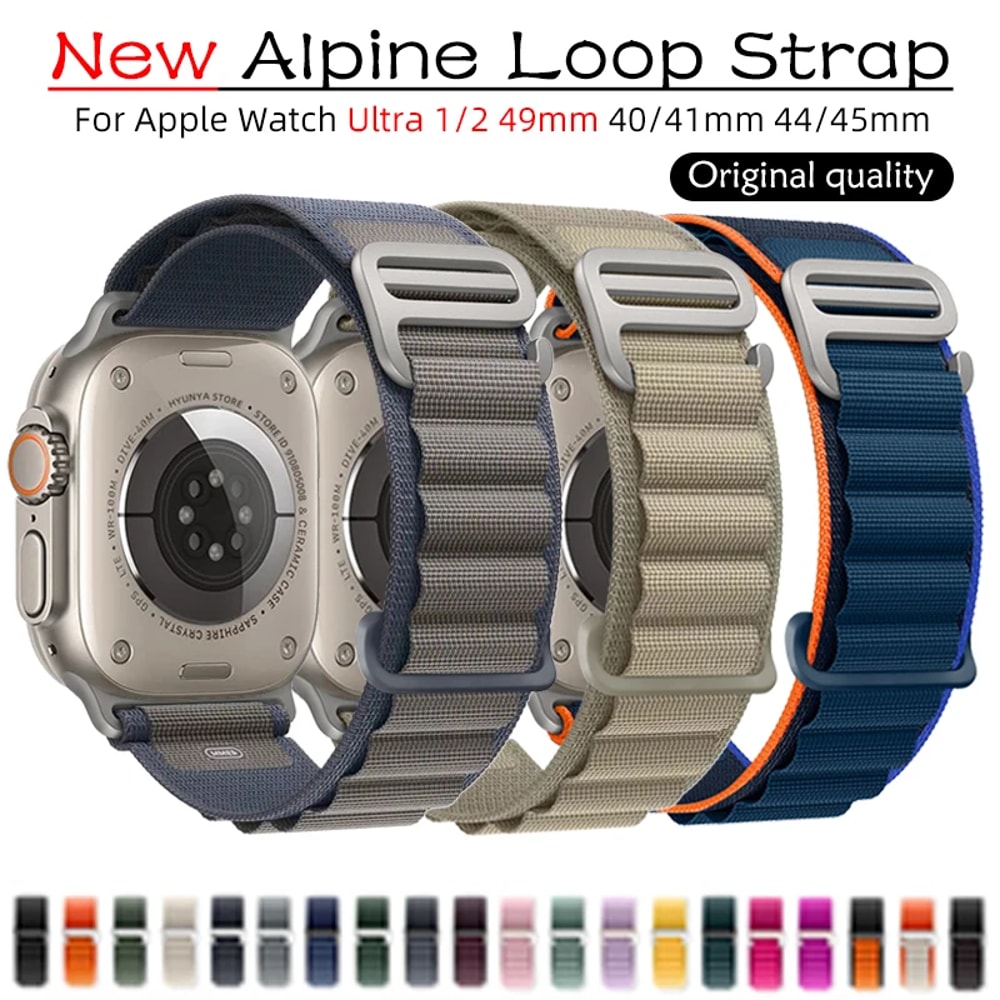 Alpine Loop Strap for Apple Watch Band, Rugged iWatch Ultra Trail Style Replacement Correa Bracelet