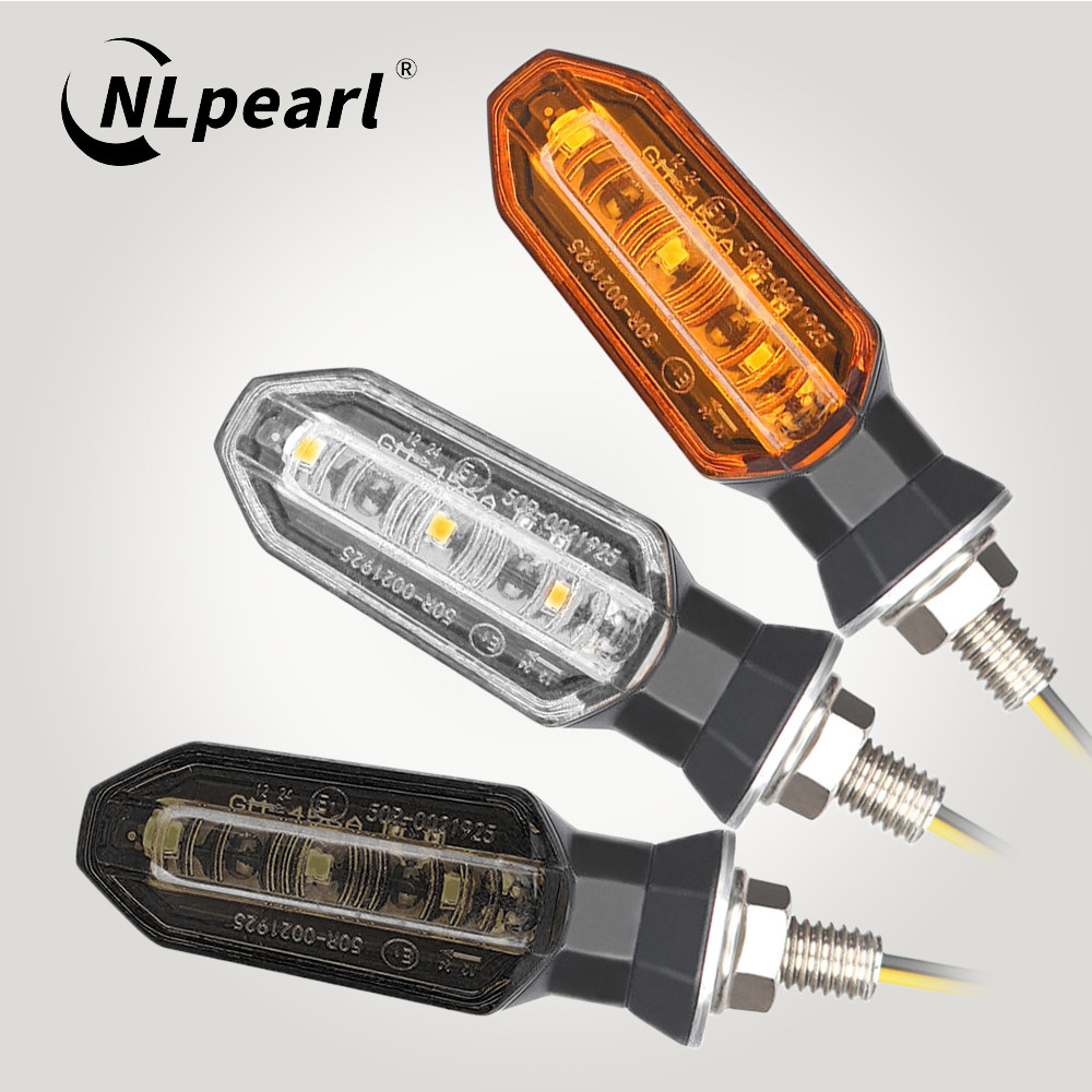 Mini Amber LED Motorcycle Turn Signal Lights Blinker Flashing Indicator Lamps for Bike Scooter Motorbike Accessories