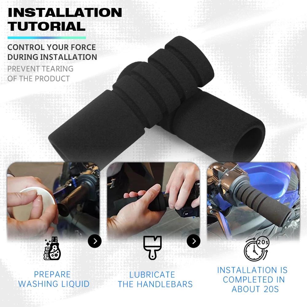 Motorcycle Foam Handlebar Grips Sponge Lever Covers for Dirt Bike Pit Bike Scooter Motocross Universal Fit
